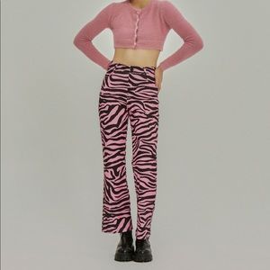 Pink Zebra Pattern Trousers or Pants